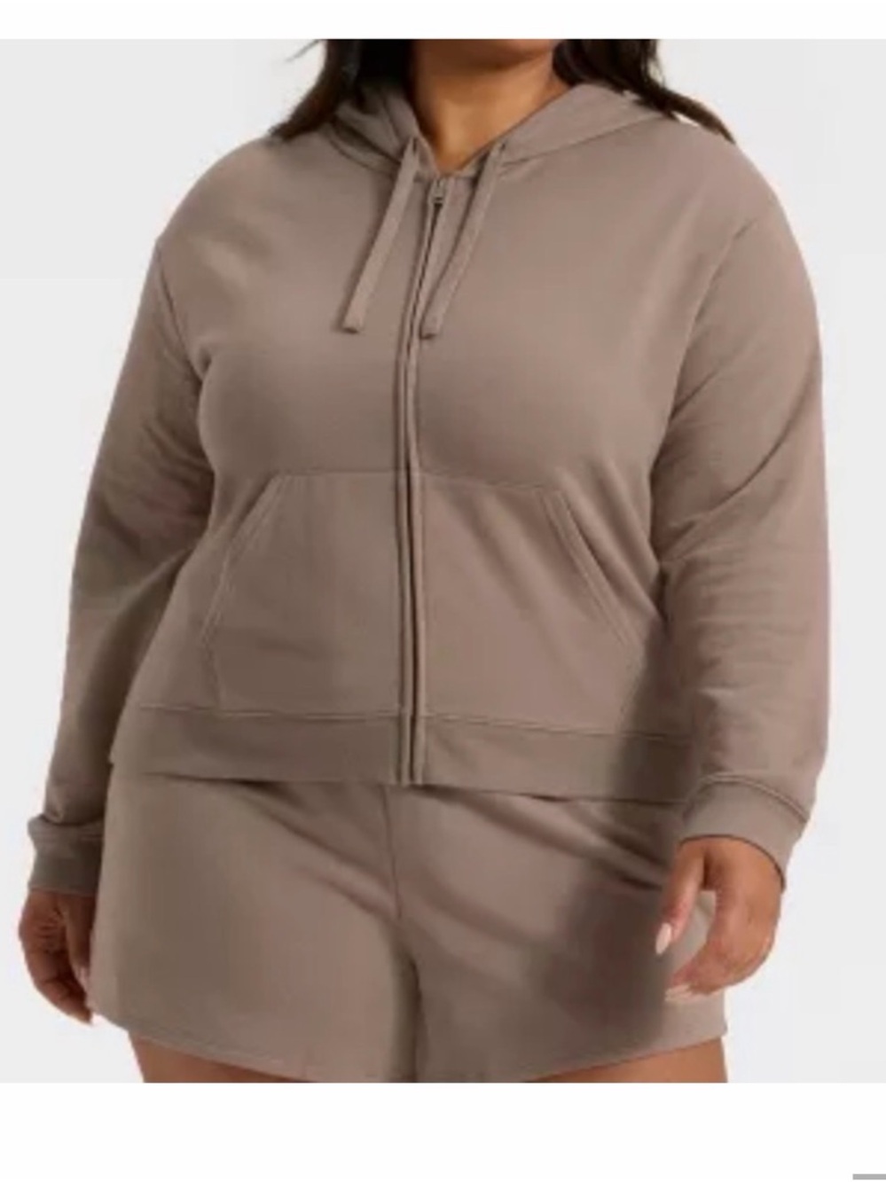 Women's Fleece Zip-Up Sweatshirt - Auden™ Light Brown XXL